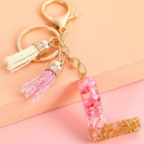 3/$25❗️Boho Letter “L” Charm Keychain - Picture 3 of 3